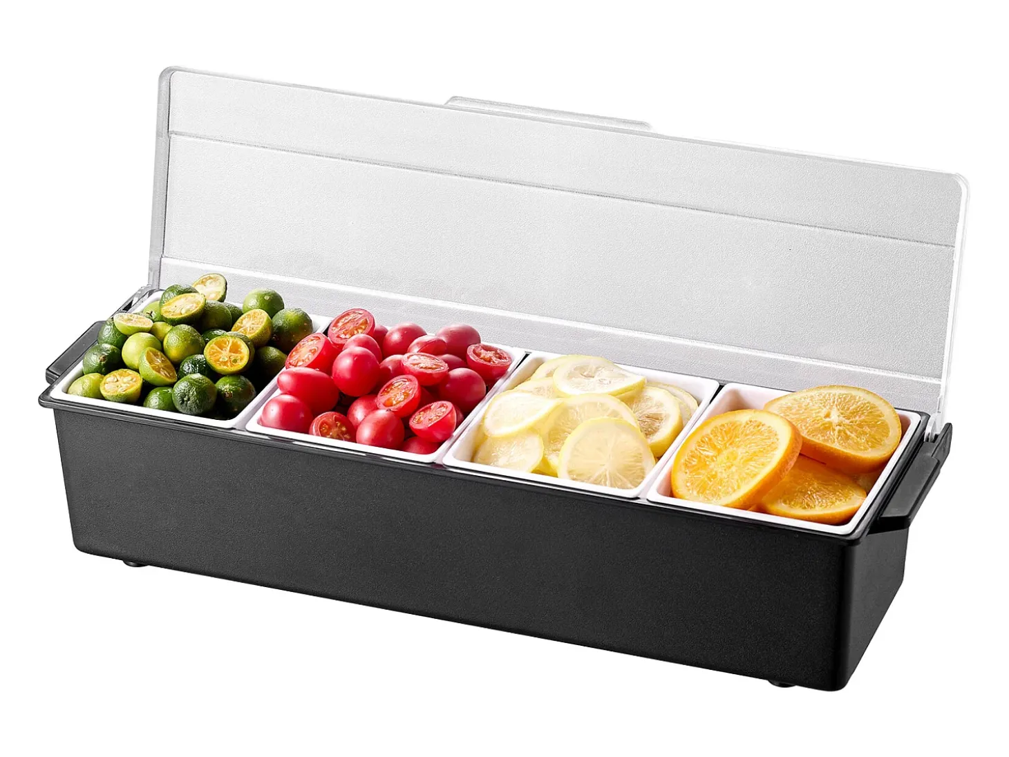 Distribuidor de Temperos Refrigerado SucceBuy, com 4 Compartimentos e Tampa, 50,3x16,5x11,7 cm