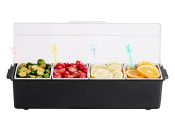 Distribuidor de Temperos Refrigerado SucceBuy, com 4 Compartimentos e Tampa, 50,3x16,5x11,7 cm