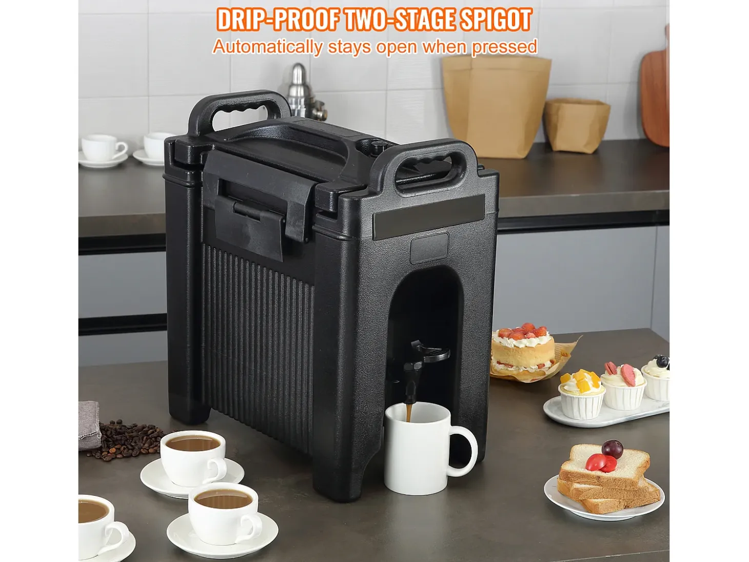 Distribuidor SucceBuy de Bebidas Isotérmicas de 9.5 L, para Bebidas Quentes e Frias, PEBD de Qualidade Alimentar