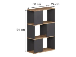 Divisória de ambiente carvalho antracite/goldkraft 60x24x94 eneos