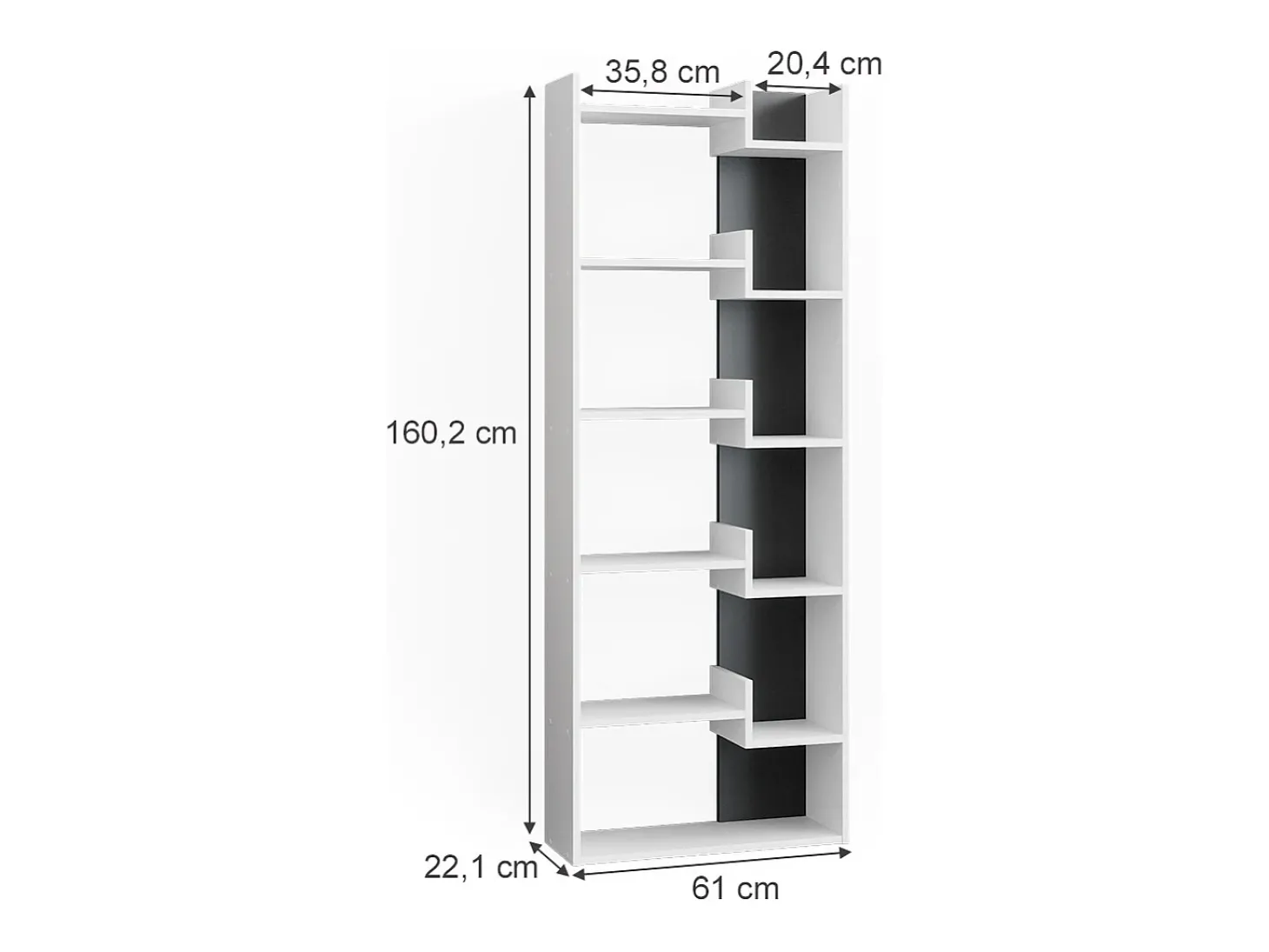 Divisória de sala antracite 61x22.1x160.2 fico