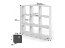 Divisória de sala branco 104x29x108 nove