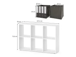 Divisória de sala branco 72x29x107.8