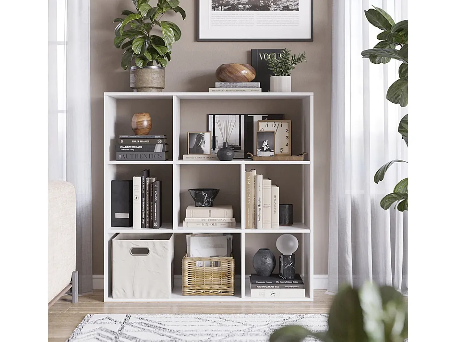 Divisória de sala branco 107.2x29x107.8 nove