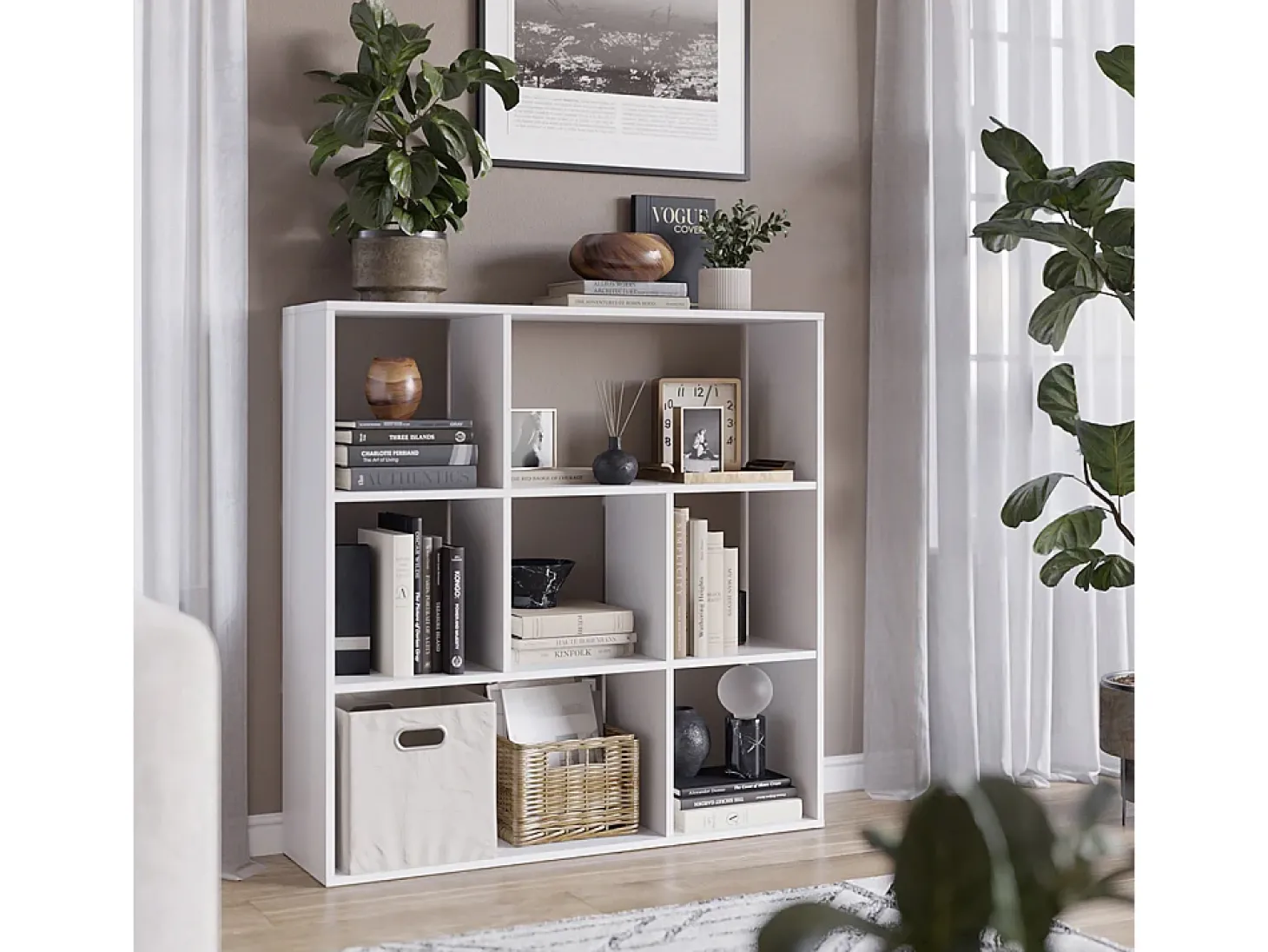 Divisória de sala branco 107.2x29x107.8 nove