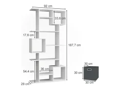 Divisória de sala branco 92x29x187.7 cube