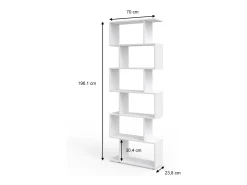 Divisória de sala branco 70x23.8x192.2 levio