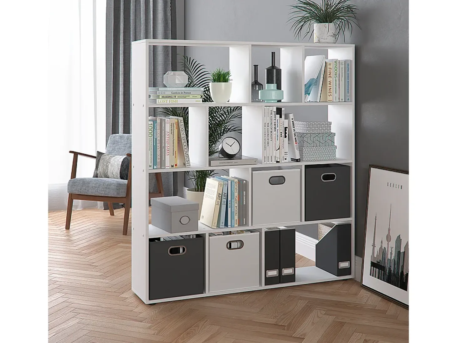Divisória de sala branco 131.6x29x143 pilar