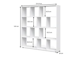Divisória de sala branco 131.6x29x143 pilar
