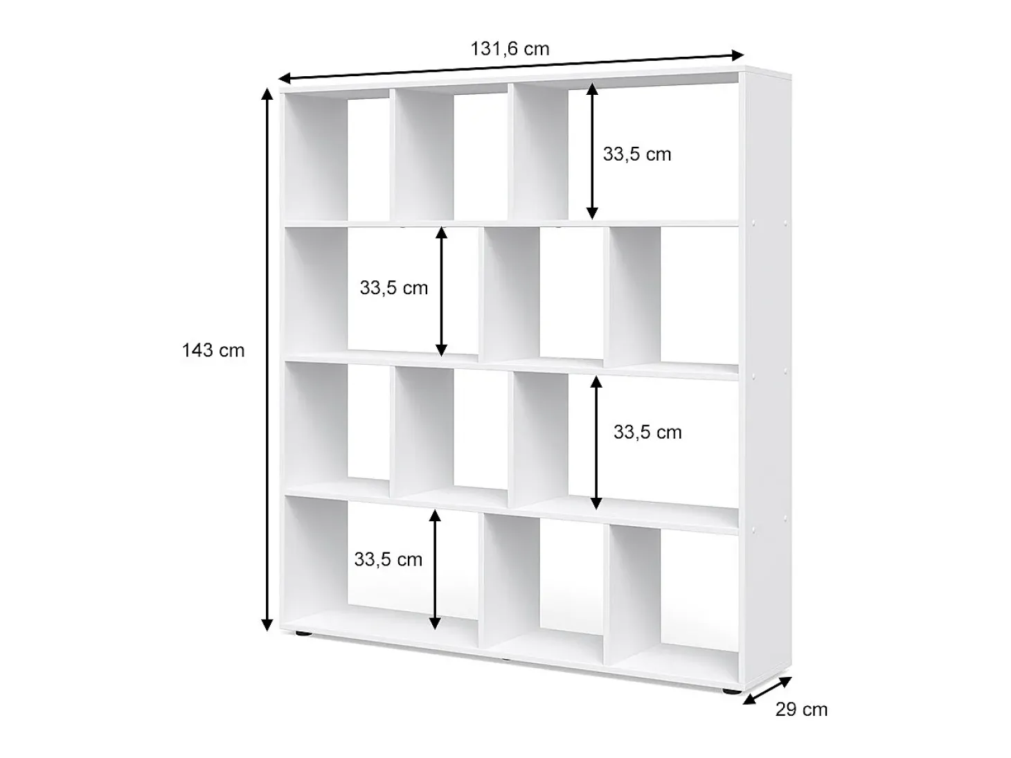 Divisória de sala branco 131.6x29x143 pilar