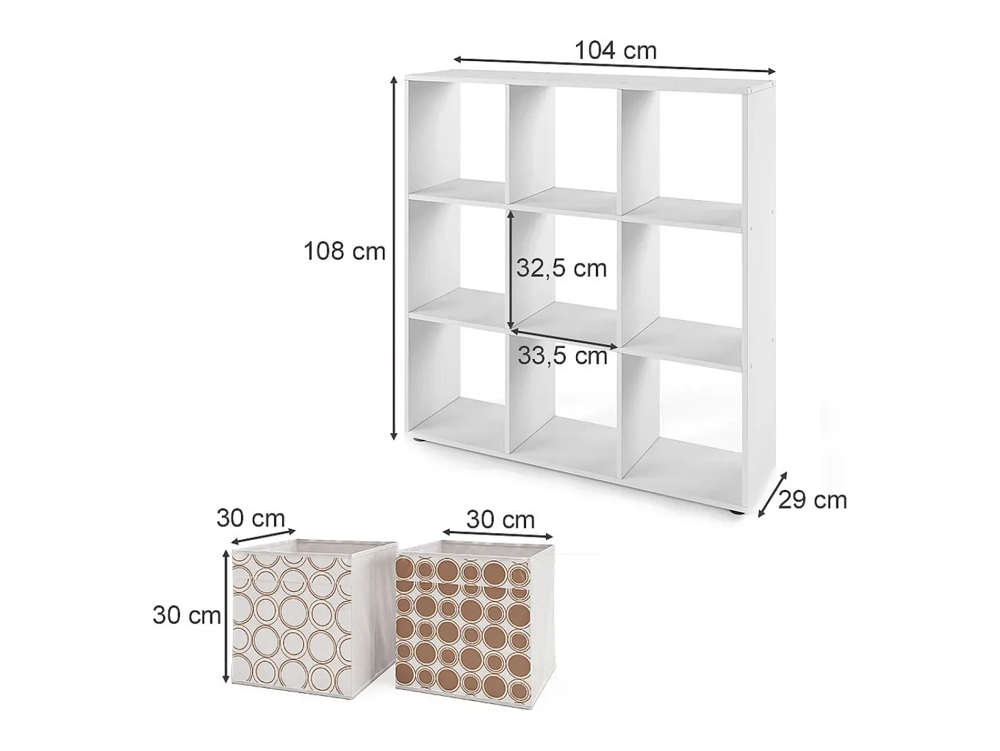 Divisória de sala branco 104x29x108 nove