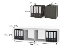 Divisória de sala branco 142.5x33x36.2 ludus