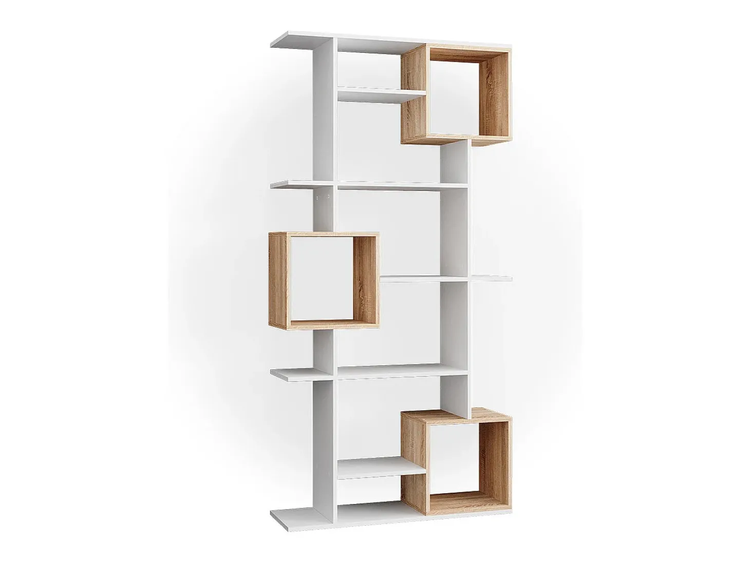 Divisória de sala branco/sonoma 92x29x187.7 cube