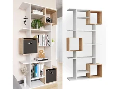Divisória de sala branco/sonoma 92x29x187.7 cube