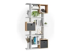 Divisória de sala branco/sonoma 92x29x187.7 cube