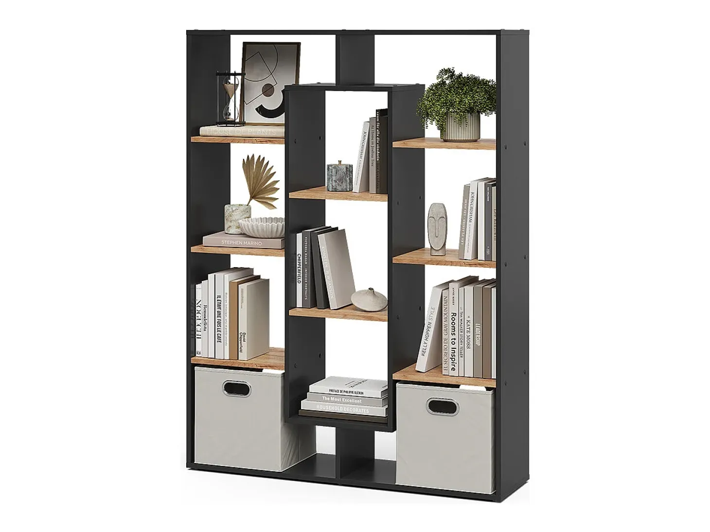Divisória de sala carvalho antracite/goldkraft 107.2x29x143