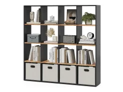 Divisória de sala carvalho antracite/goldkraft 142.4x29x143 karree