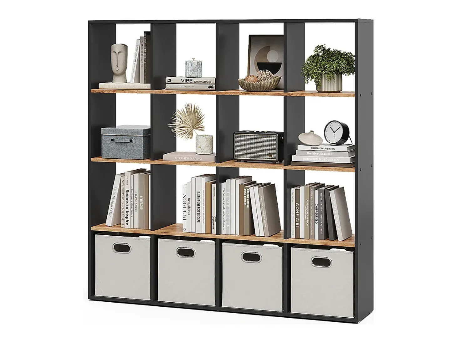 Divisória de sala carvalho antracite/goldkraft 142.4x29x143 karree