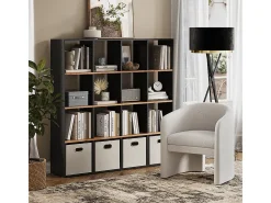 Divisória de sala carvalho antracite/goldkraft 142.4x29x143 karree