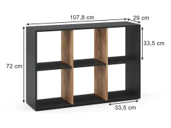 Divisória de sala carvalho antracite/goldkraft 72x29x107.8 karree