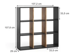 Divisória de sala carvalho antracite/goldkraft 107.2x29x107.8 nove