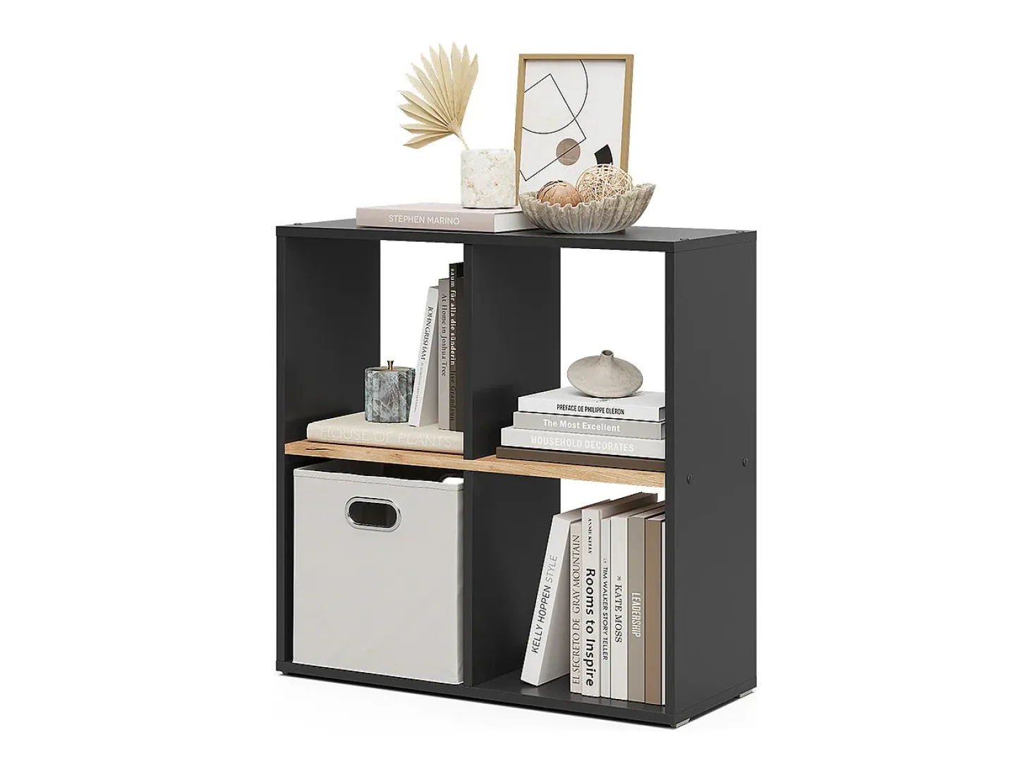 Divisória de sala carvalho antracite/goldkraft 72x29x72.6 tetra