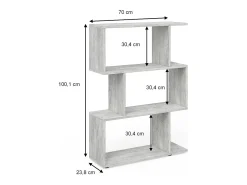 Divisória de sala cinza 70x23.8x97.4 levio