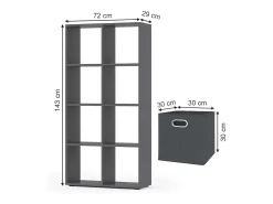 Divisória de sala cinza 143x29x72 scutum