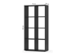 Divisória de sala preto 143x29x72 scutum