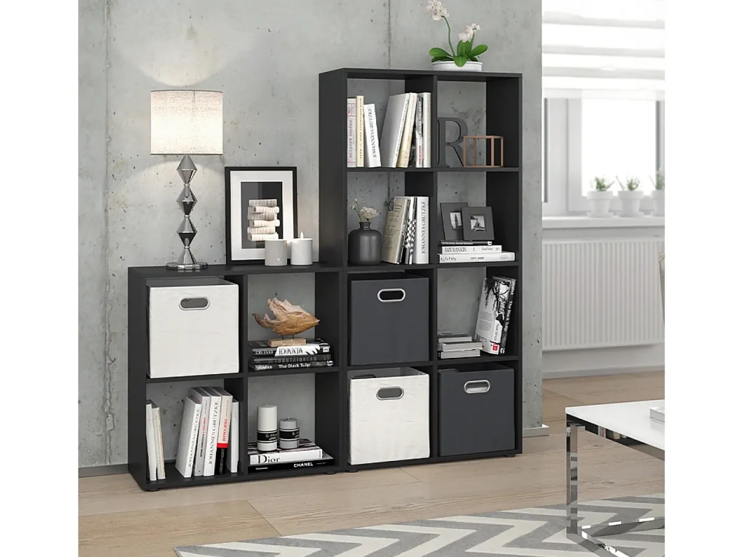 Divisória de sala preto 143x29x72 scutum