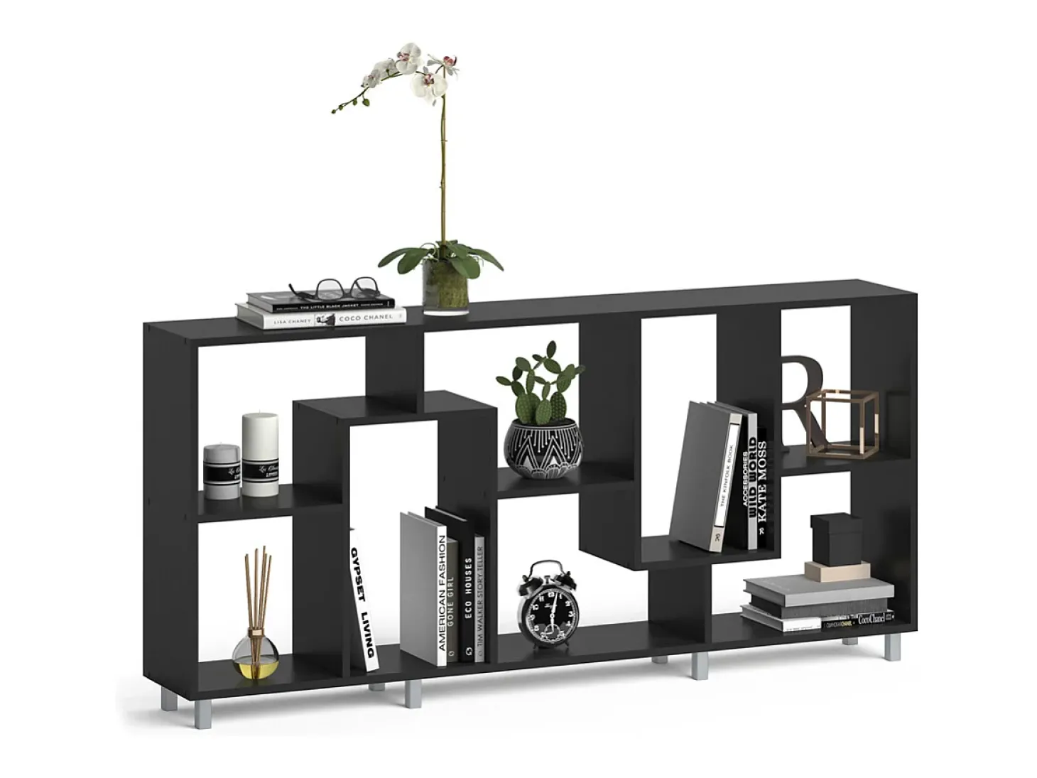 Divisória de sala preto 160.6x25x67.2 noa