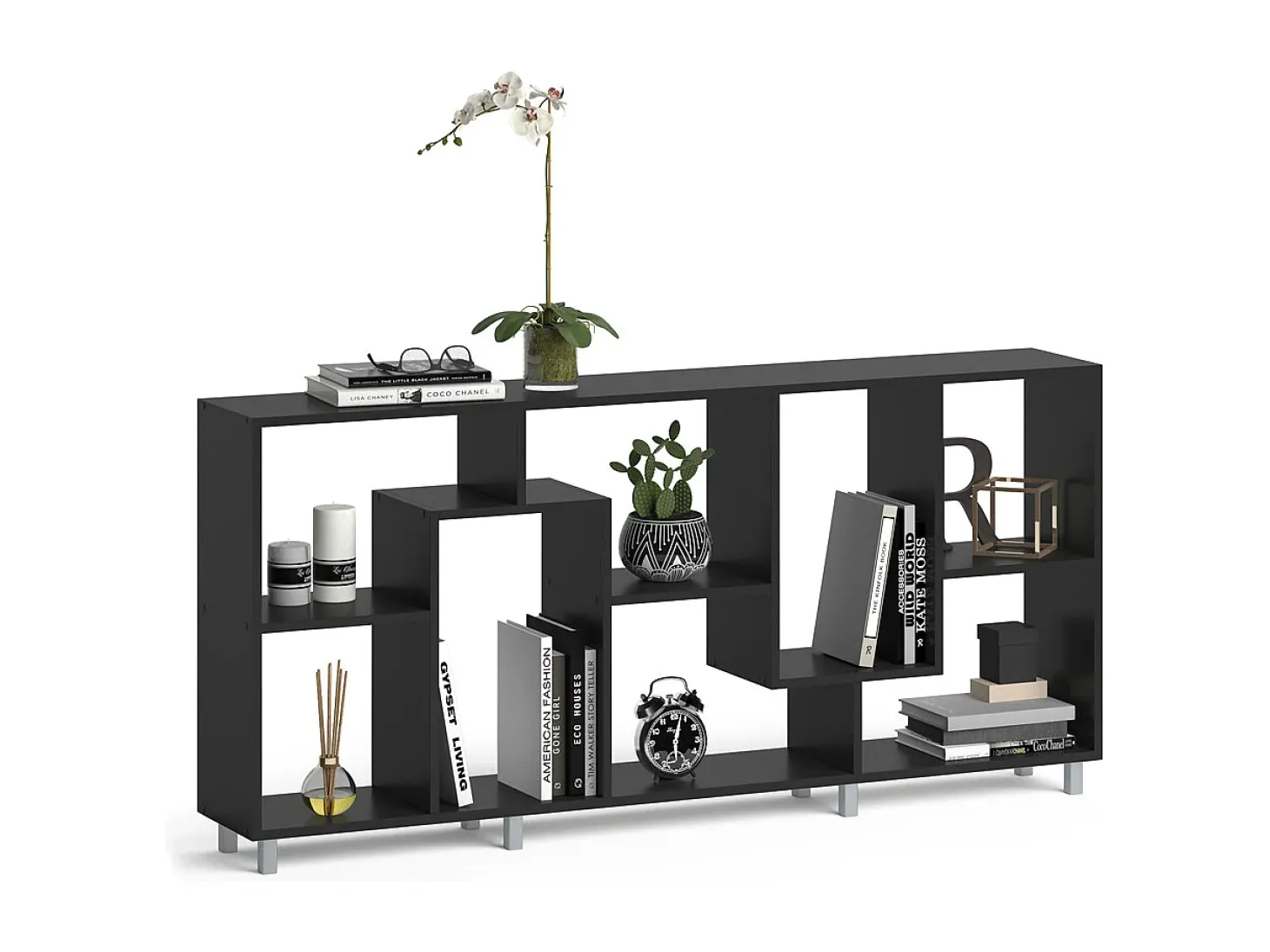 Divisória de sala preto 160.6x25x67.2 noa