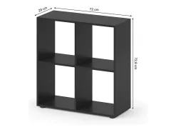 Divisória de sala preto 72.6x29x72 tetra