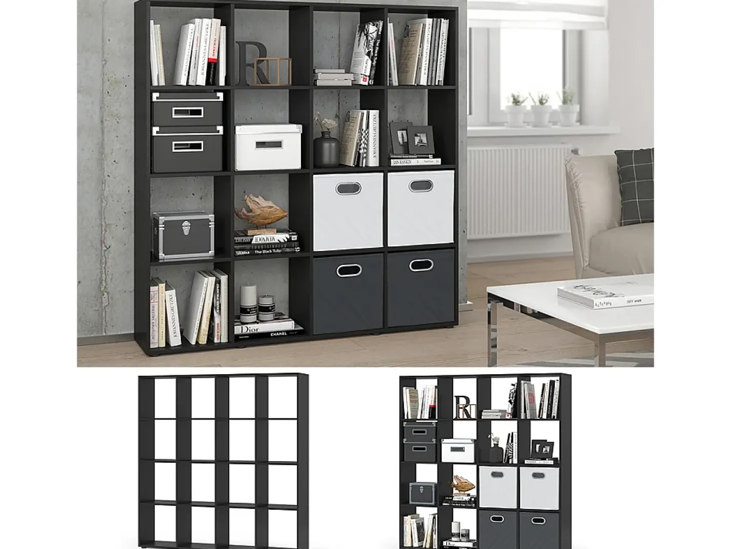 Divisória de sala preto 138.5x29x142.5 karree