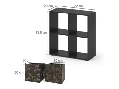 Divisória de sala preto 72.6x29x72 tetra