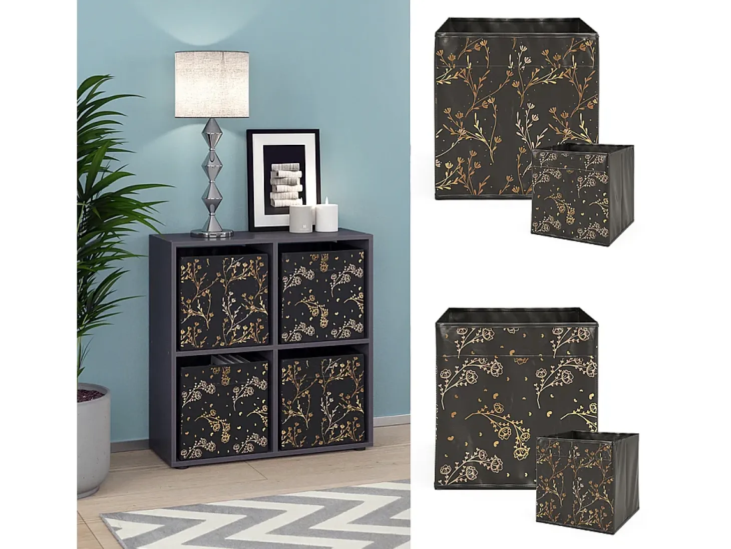 Divisória de sala preto 72.6x29x72 tetra