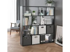 Divisória de sala preto 131.6x29x143 pilar