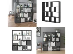 Divisória de sala preto 131.6x29x143 pilar