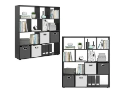Divisória de sala preto 131.6x29x143 pilar