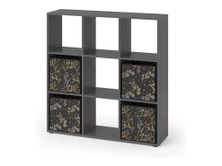 Divisória de sala preto 104x29x108 nove