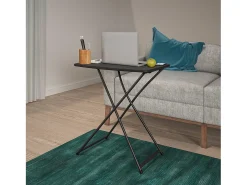 Dorel | Conjunto de 2 Mesas Dobráveis em Resina Preto
