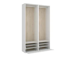 Dra guarda-roupa grande, mobiliário de quarto, roupeiro, roupeiro, 120x45 h205 cm, branco e carvalho