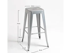 Dudeco Banco Leeds Alto Cinzento metalizado