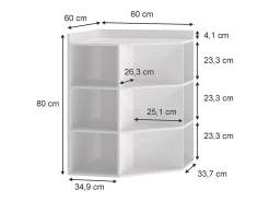 Eckregal branco 60x60x80 elina