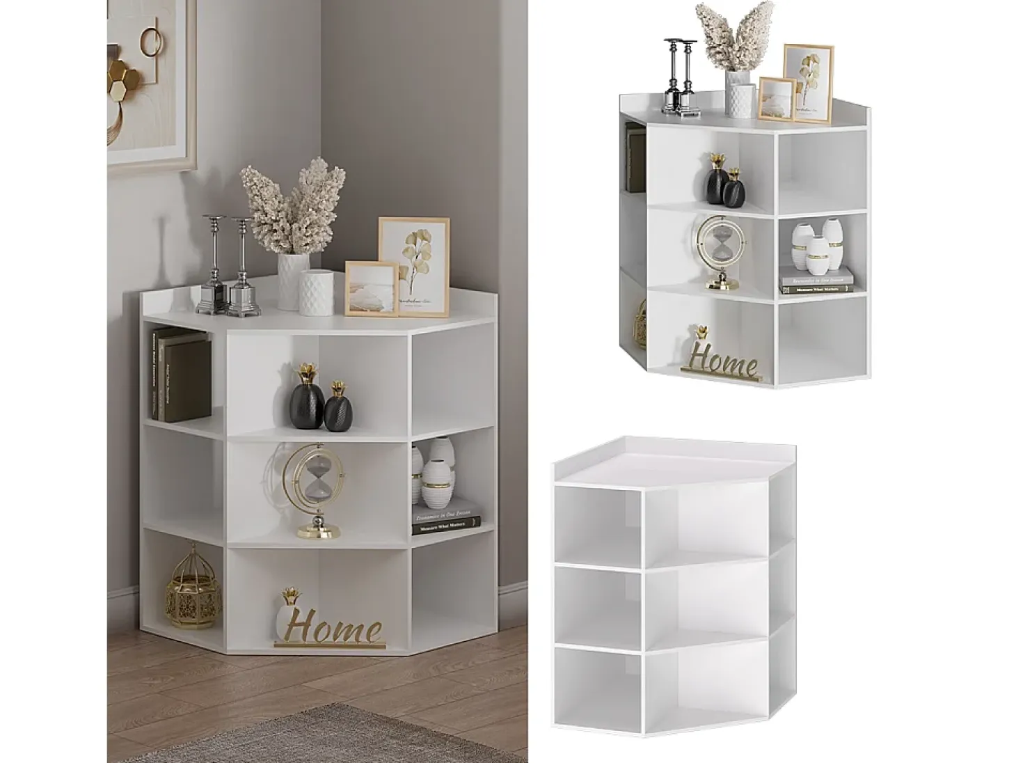 Eckregal branco 60x60x80 elina