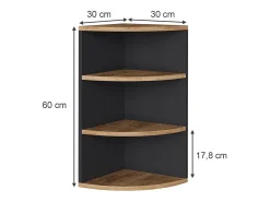 Eckregal carvalho antracite/goldkraft 30x30x60 ecki