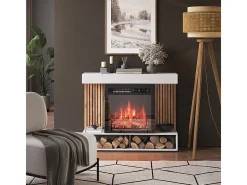 Elektrokamin branco 100x25x80 lynea