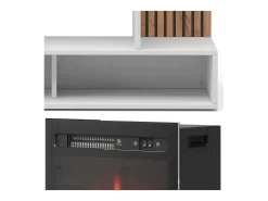 Elektrokamin branco 100x25x80 lynea