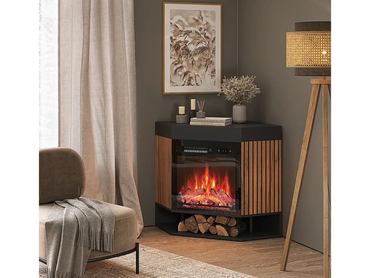 Elektrokamin preto 100x73x80 lynea
