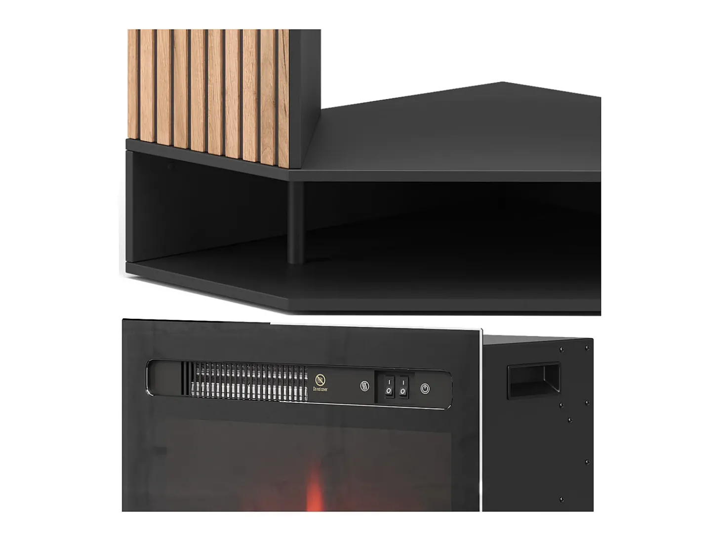 Elektrokamin preto 100x73x80 lynea